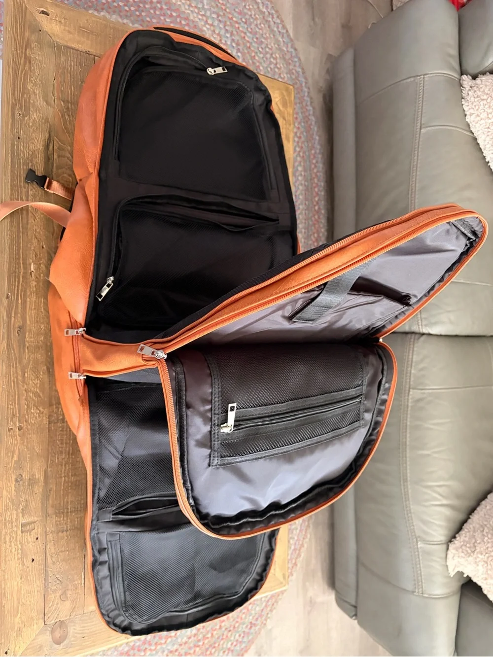Sole Premise Men's Brown Faux Leather Backpack - Casual Everyday Bag
